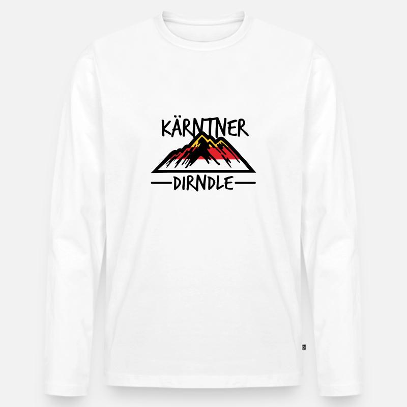 Kärntner Dirndle Kärnten - Männer Premium Bio Langarmshirt - Weiß