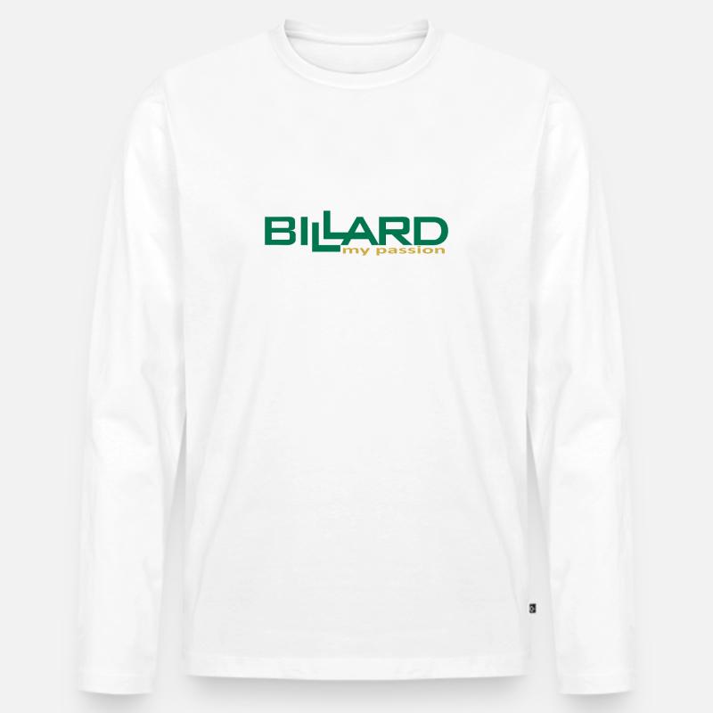 Billard Design my passion, Poolbillard - Männer Premium Bio Langarmshirt - Weiß