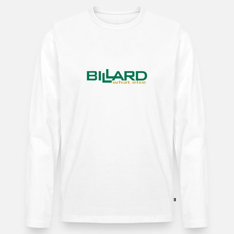 Billard Design what else, Poolbillard - Männer Premium Bio Langarmshirt - Weiß