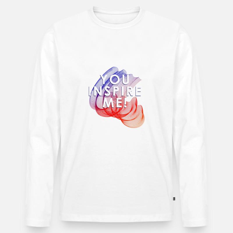 you inspire me - Männer Premium Bio Langarmshirt - Weiß