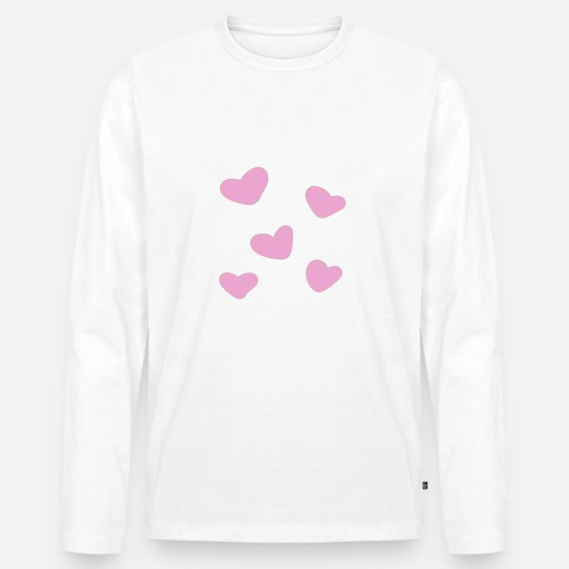 herzen herz - Männer Premium Bio Langarmshirt - Weiß