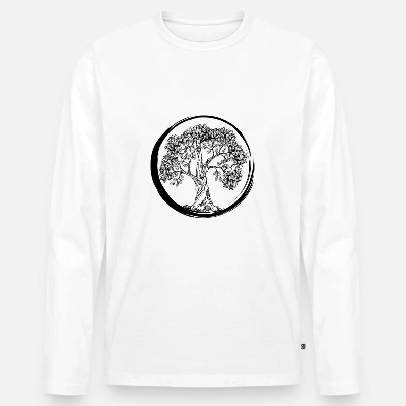 Zen - Männer Premium Bio Langarmshirt - Weiß