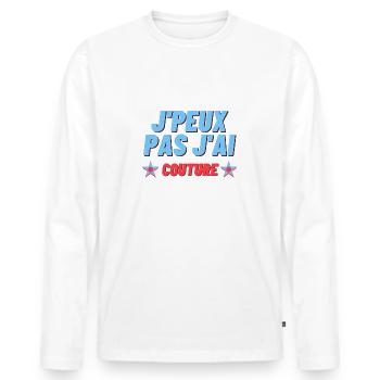 J'peux pas j'ai couture - T-shirt manches longues Premium bio Homme - blanc - Devant - Nico (187cm)
