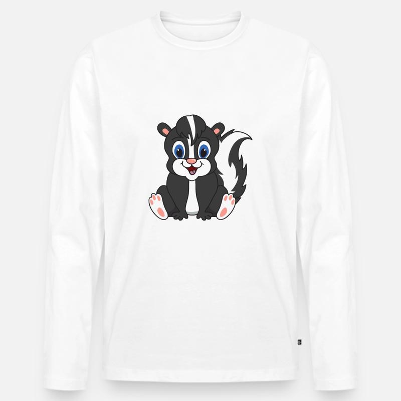 Stinktier - Männer Premium Bio Langarmshirt - Weiß