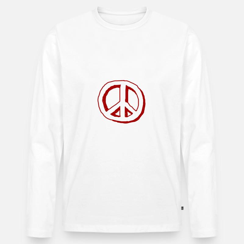 Ein Peacezeichen Symbol - Männer Premium Bio Langarmshirt - Weiß