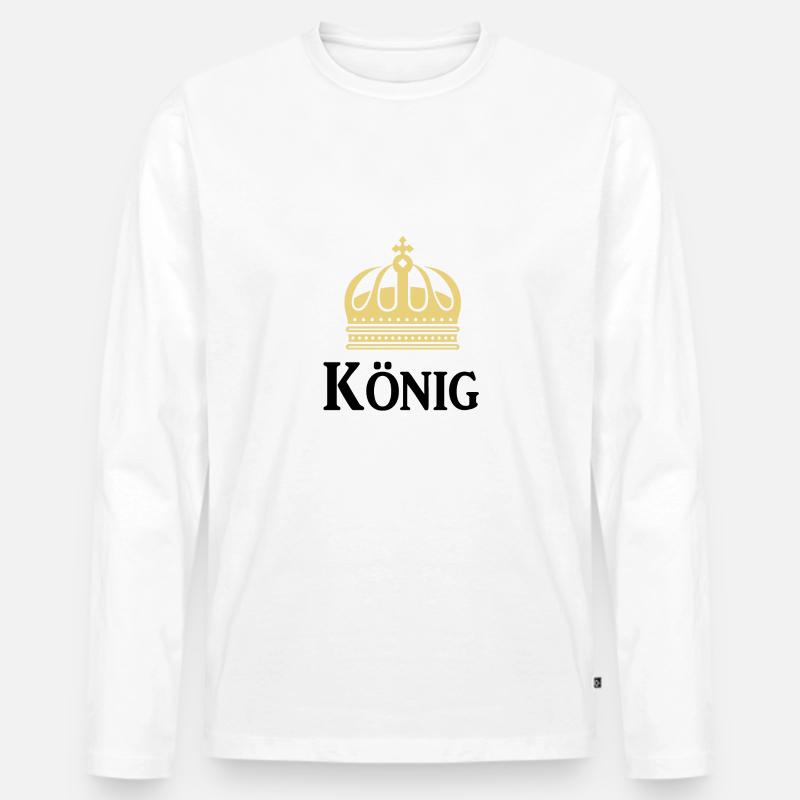 Partnerlook König - Männer Premium Bio Langarmshirt - Weiß