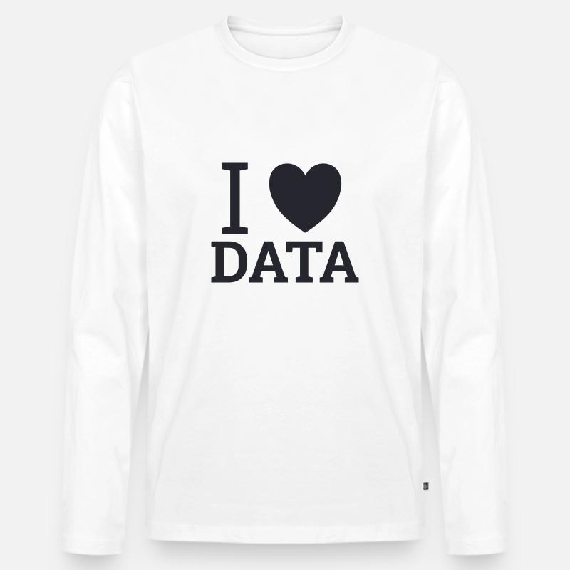 "Love Data" | Data Scientist - Männer Premium Bio Langarmshirt - Weiß