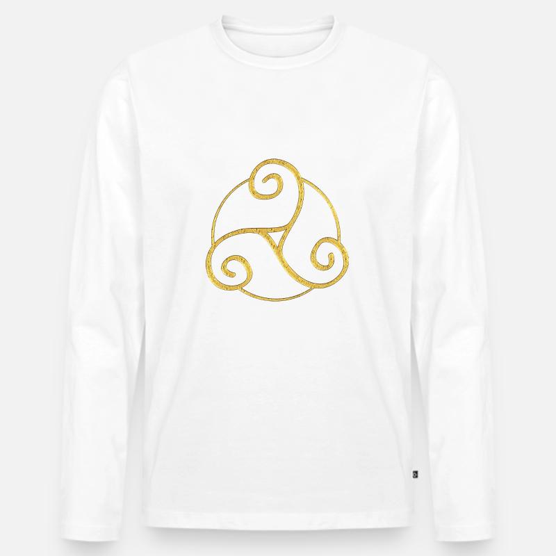 Triskele - Celtic Symbol 3 - Männer Premium Bio Langarmshirt - Weiß