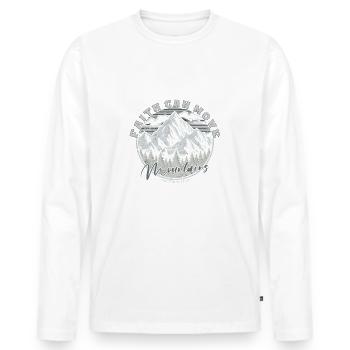 Faith can move Mountains, Christian gift. - Men's Premium Organic Long Sleeve Shirt - white - Front - Nico (187cm)