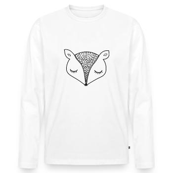 Possum de souris animaux de la forêt endormi - T-shirt manches longues Premium bio Homme - blanc - Devant - Nico (187cm)