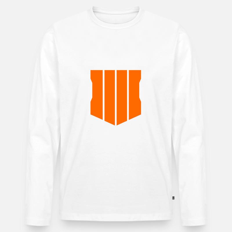 schwarzes Ops 4 Logo - Männer Premium Bio Langarmshirt - Weiß