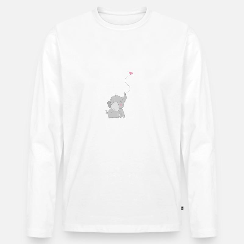 Eddi Elefant - present - present idea - Men's Premium Organic Long Sleeve Shirt - white