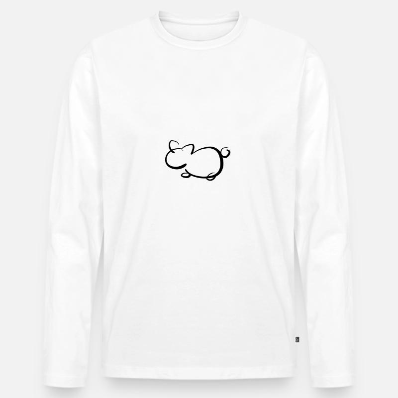maus ratte - Männer Premium Bio Langarmshirt - Weiß