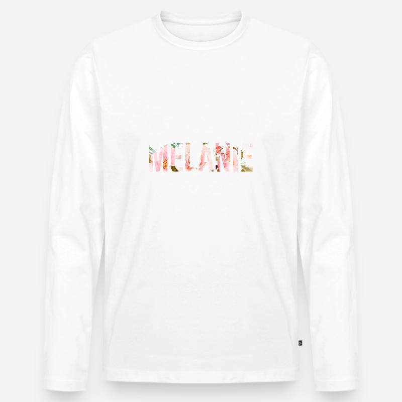 Melanie - Männer Premium Bio Langarmshirt - Weiß