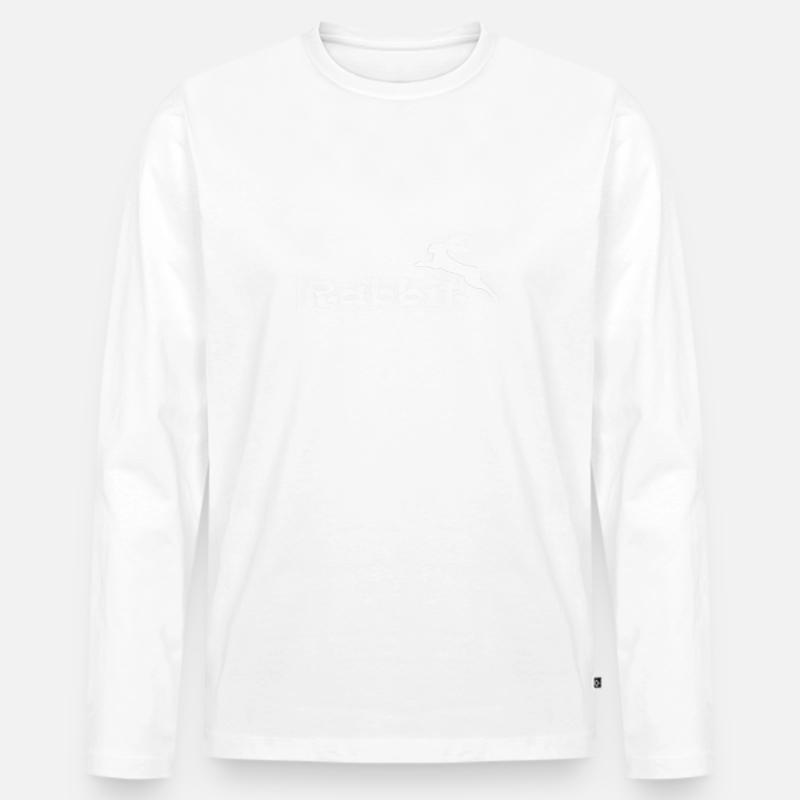Rabbit - Männer Premium Bio Langarmshirt - Weiß