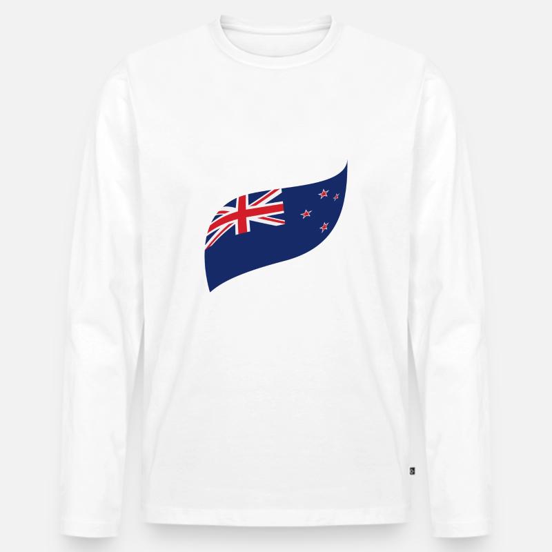 Neuseeland Flagge - Männer Premium Bio Langarmshirt - Weiß