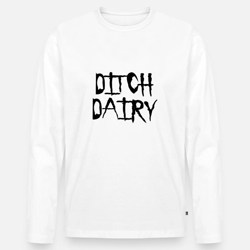 Ditch Dairy - Männer Premium Bio Langarmshirt - Weiß