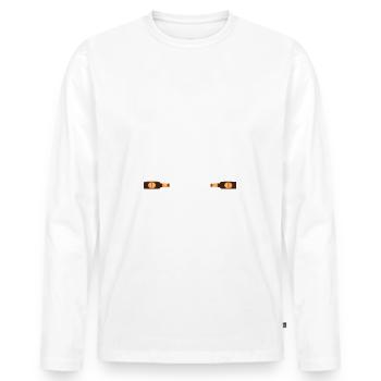 Bière brasseur humour - T-shirt manches longues Premium bio Homme - blanc - Devant - Nico (187cm)