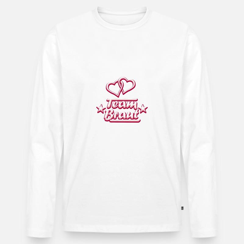 Team Braut - Männer Premium Bio Langarmshirt - Weiß