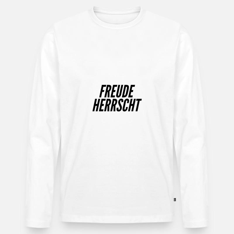 Freude herrscht - Männer Premium Bio Langarmshirt - Weiß