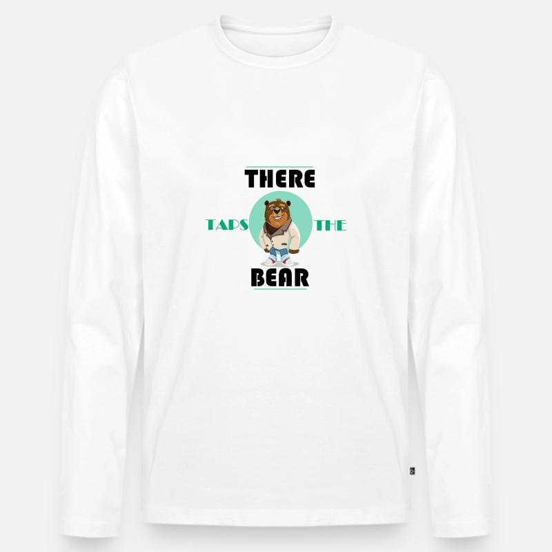 Da steppt der Bär Denglisch Witzig Lustig - Männer Premium Bio Langarmshirt - Weiß