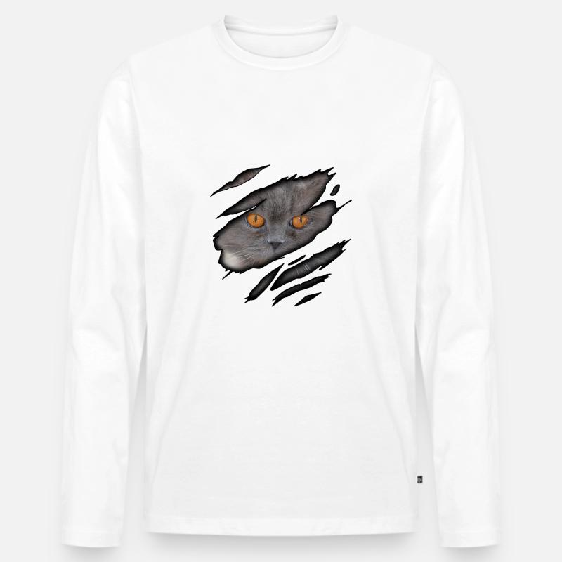 Britisch Langhaar in mir - Männer Premium Bio Langarmshirt - Weiß