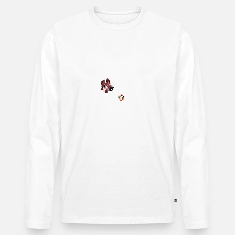 Wolf und Huhn - Männer Premium Bio Langarmshirt - Weiß