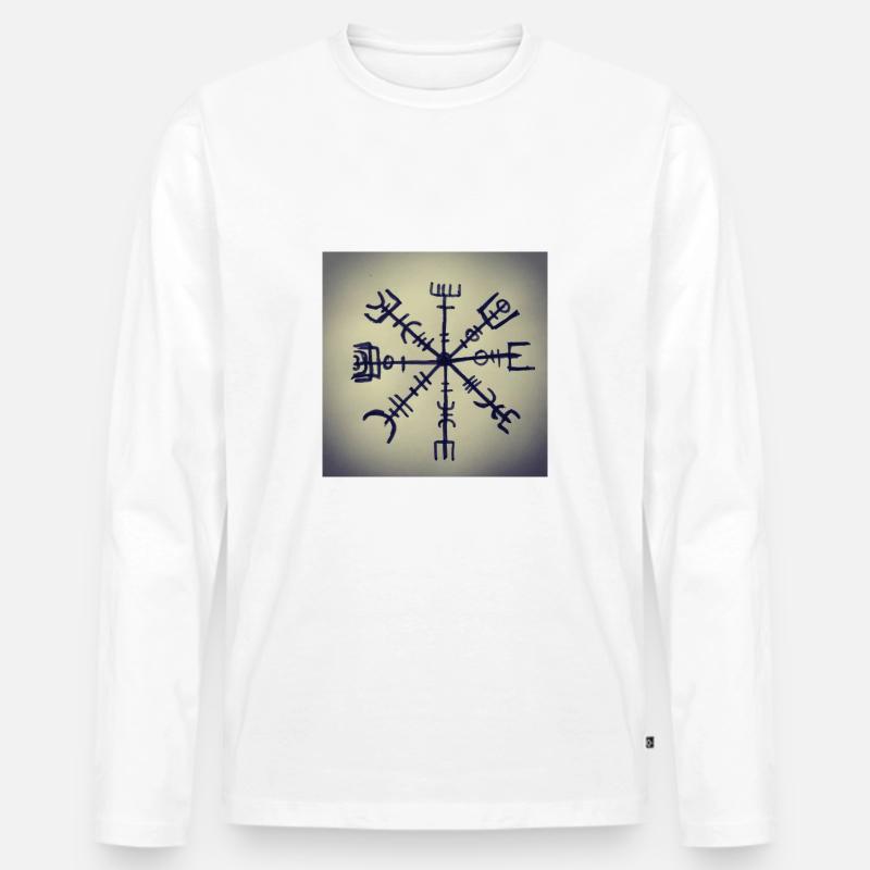 Wikinger Runen - Männer Premium Bio Langarmshirt - Weiß