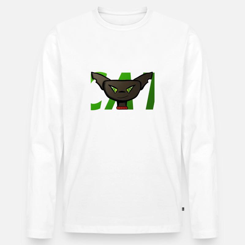 Katze Geschenk - Männer Premium Bio Langarmshirt - Weiß