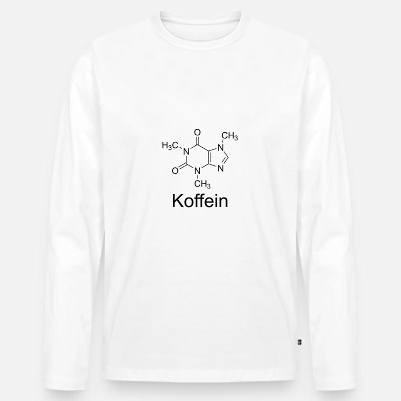 Koffein Strukturformel - Männer Premium Bio Langarmshirt - Weiß