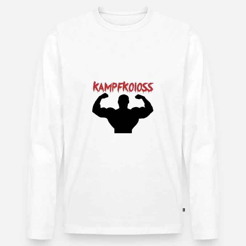 Kampfkoloss Training Motivaton Geschenk - Männer Premium Bio Langarmshirt - Weiß