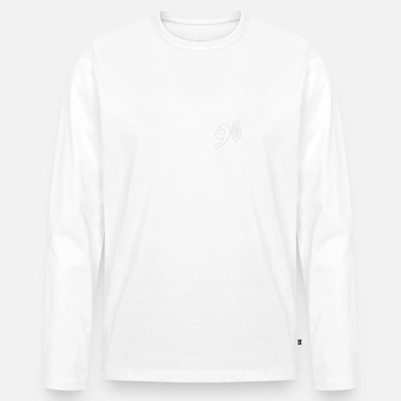 Gleis 9 3/4 - Männer Premium Bio Langarmshirt - Weiß
