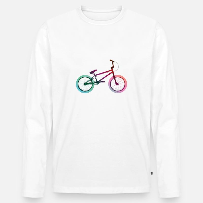 Regenbogen BMX - Männer Premium Bio Langarmshirt - Weiß