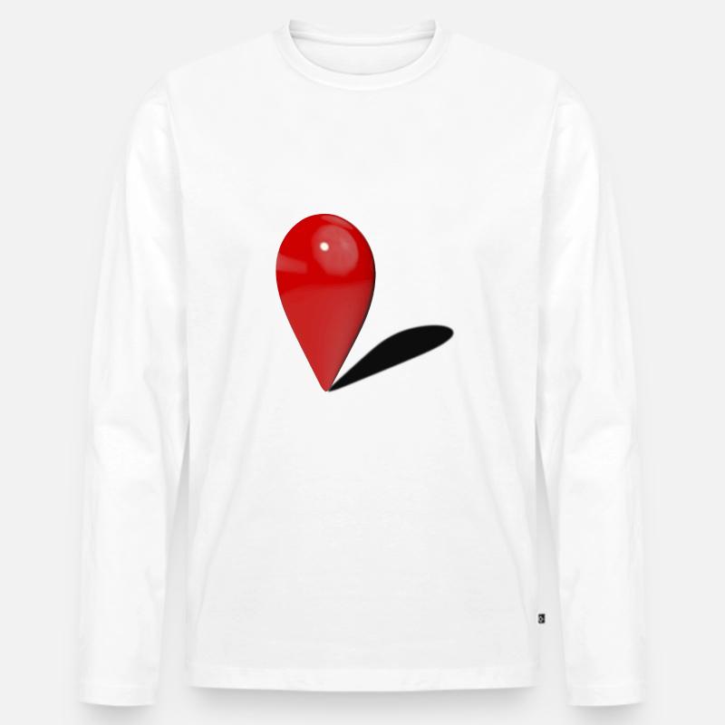 Du bist hier - Männer Premium Bio Langarmshirt - Weiß