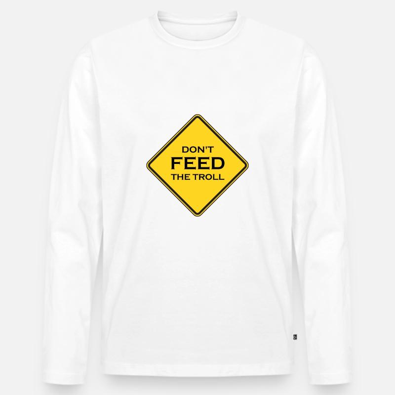 Bitte nicht Füttern! - Männer Premium Bio Langarmshirt - Weiß