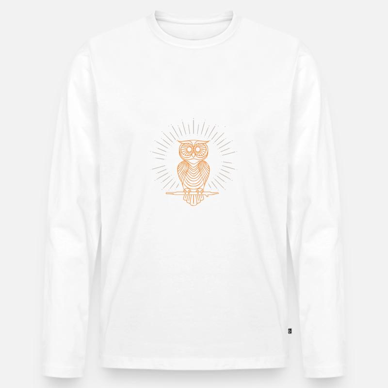 Gott-Eule - Männer Premium Bio Langarmshirt - Weiß