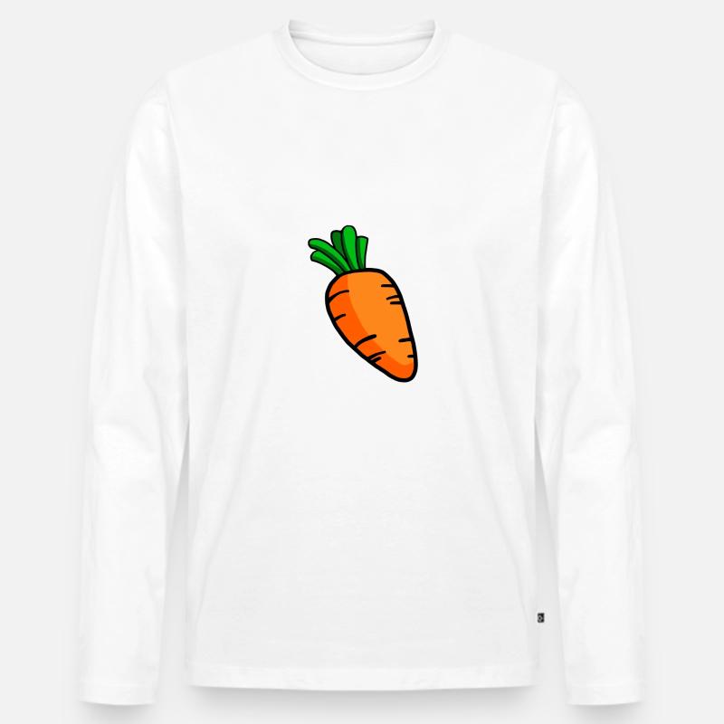 Karotte - Männer Premium Bio Langarmshirt - Weiß