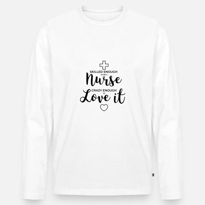 Krankenschwester - Männer Premium Bio Langarmshirt - Weiß