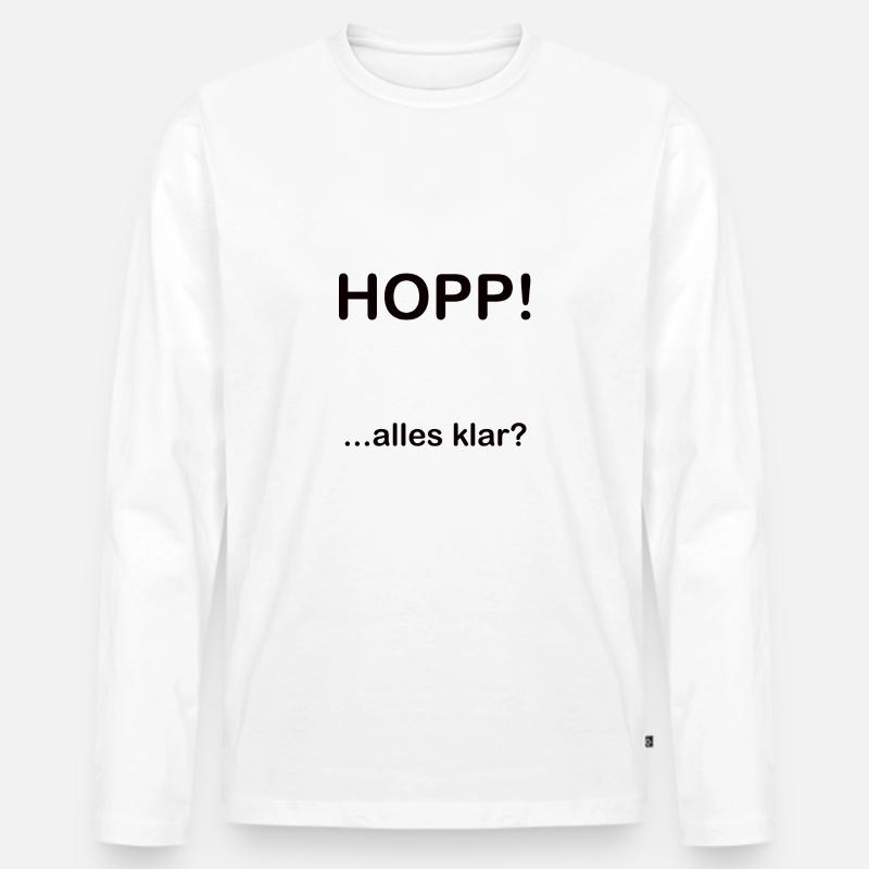 HOPP - Männer Premium Bio Langarmshirt - Weiß