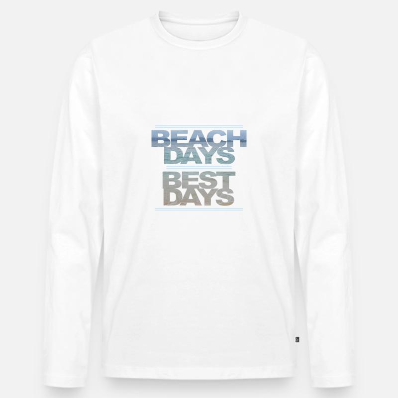 Strand - Männer Premium Bio Langarmshirt - Weiß