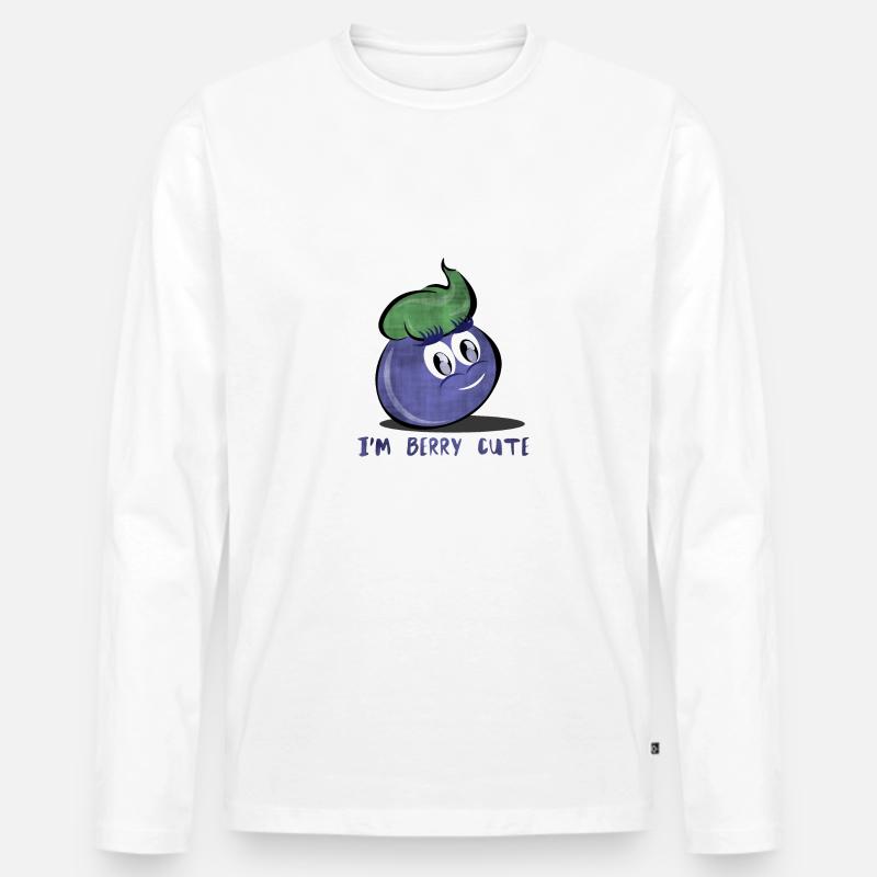 I'm berry cute - Männer Premium Bio Langarmshirt - Weiß