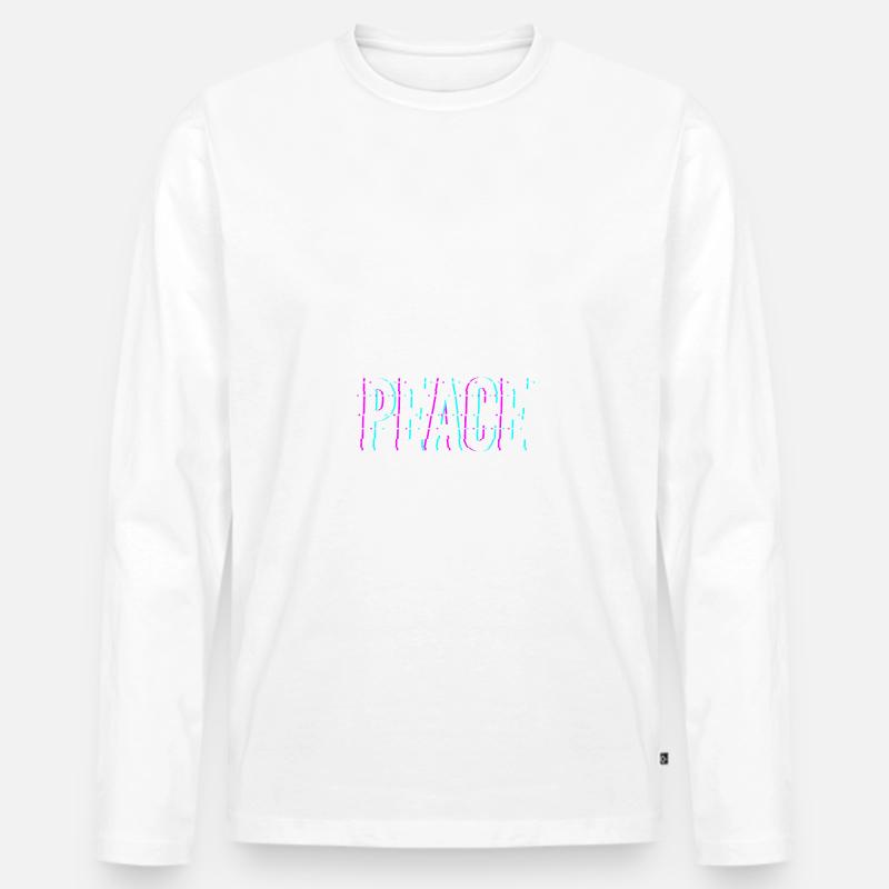 make peace - Männer Premium Bio Langarmshirt - Weiß