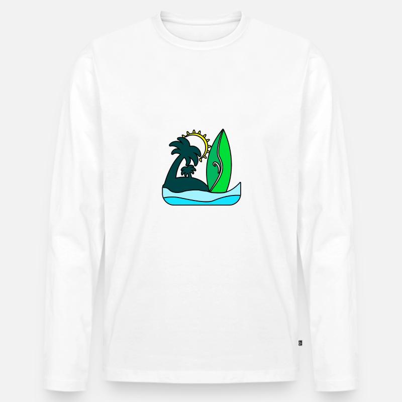 Strand beach Geschenkidee Sommer - Männer Premium Bio Langarmshirt - Weiß