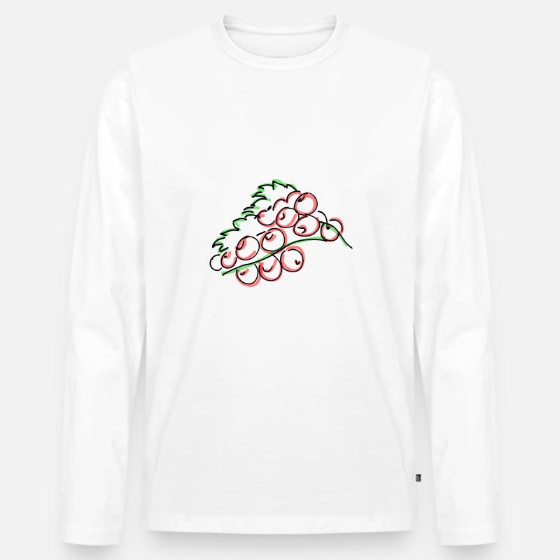 Johannisbeeren - Männer Premium Bio Langarmshirt - Weiß