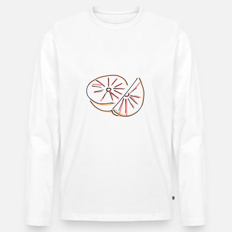 Grapefruit - Männer Premium Bio Langarmshirt - Weiß