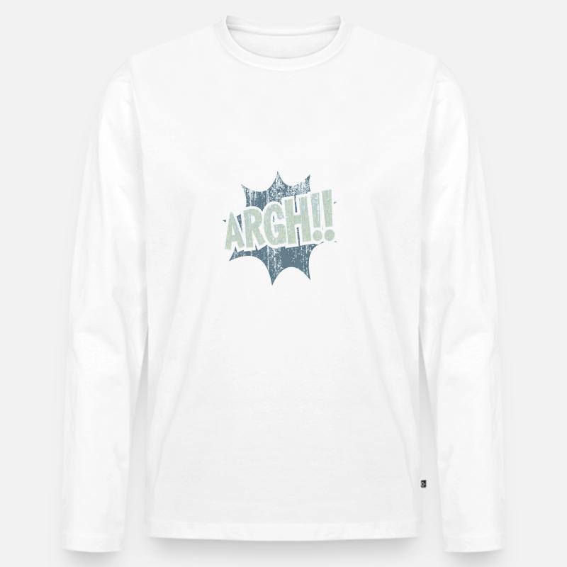 Argh - Männer Premium Bio Langarmshirt - Weiß