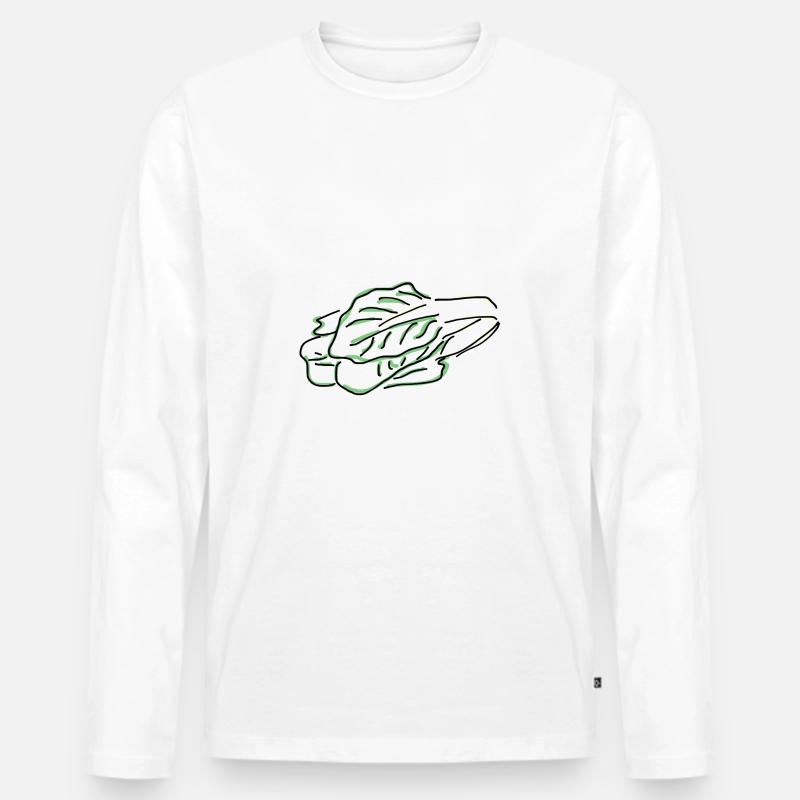 Mangold - Männer Premium Bio Langarmshirt - Weiß