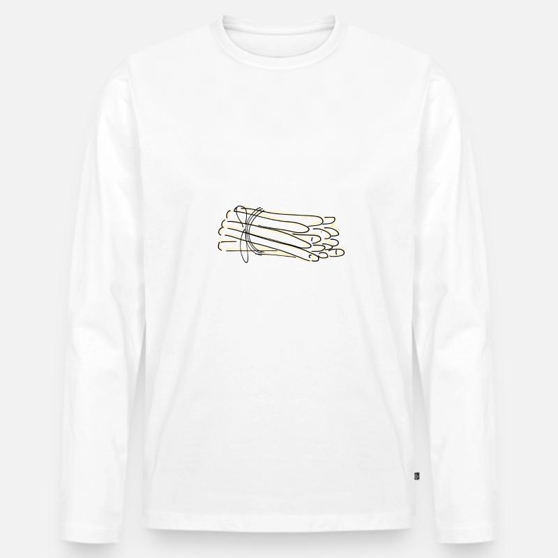 Spargel - Männer Premium Bio Langarmshirt - Weiß