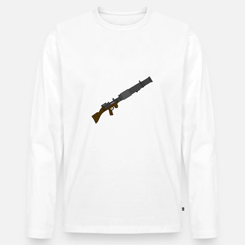 Langer Blaster - Männer Premium Bio Langarmshirt - Weiß