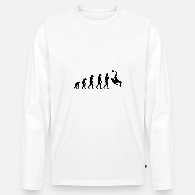 Fußball Evolution Geschenkidee - Männer Premium Bio Langarmshirt - Weiß